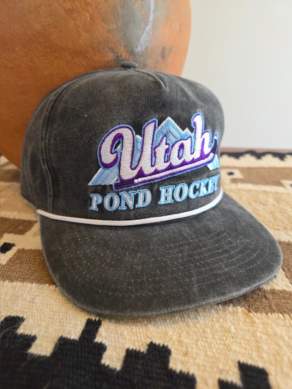 Utah Mammoth Hockey Club Celly Hockey Utah Pond Hockey Gray Distressed Hat NEW